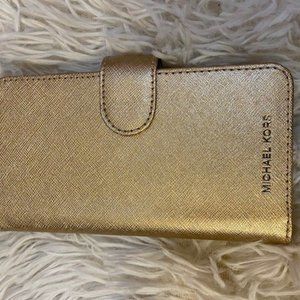 Michael Kors Saffiano Pale Gold Phone (iPhone X)